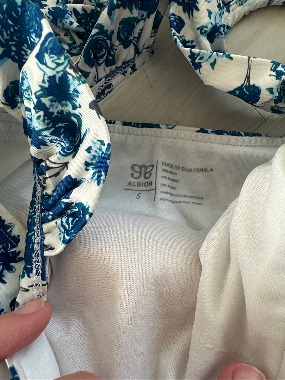 Albion Blue Floral Tie-Front Crop Top - Picture 2 of 4